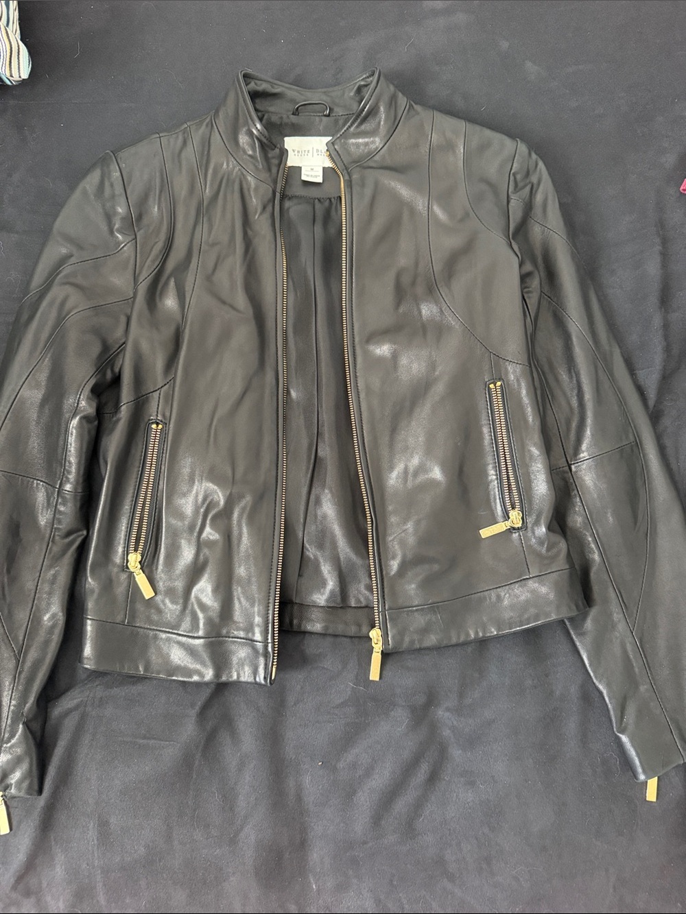 White House Black Market Faux Leather Zip-Up Jacket